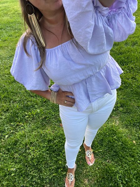 My OOTD

Loving this lavender and white combination. I can’t find my exact top so I linked some fun options. My bracelets and earrings are Sparkles and Stags  

#LTKfindsunder50 #LTKsalealert #LTKover40