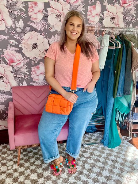 ✨SIZING•PRODUCT INFO✨
⏺ Colorful Pom Pom Ankle Wrap Sandals - TTS @temu 
⏺ Medium Wash Side Slit Jeans - run a little big - 16 @targetstyle 
⏺ Orange Puffer Quilted Crossbody Bag @amazonfashion 
⏺ Peach Basic Top •• mine no longer available from @sheinofficial but linked similar from @walmartfashion  

Straight leg jeans, jeans, denim, side slit, sandals, ankle wrap, Pom poms, colorful, fun, orange, puffer, crossbody, bag, purse, quilted, peach, coral, pink, cuffed denim, rolled denim

#target #targetfinds #founditattarget #targetstyle #targetfashion #targetoutfit #targetlook #amazon #amazonfind #amazonfinds #founditonamazon #amazonstyle #amazonfashion #orange #outfit #orangeoutfit #orangeoutfitinspo #orangeoutfitinspiration #orangelook #orangestyle #orangefashion #outfitwithorange #lookwithorange #withorange #featuringorange #colorful #colorfuloutfit #colorfullook #colorfulinspo #denimoutfit #jeansoutfit #denimstyle #jeansstyle #denim #jeans #style #inspo #fashion #jeansfashion #denimfashion #jeanslook #denimlook #jeans #outfit #idea #jeansoutfitidea #jeansoutfit #denimoutfitidea #denimoutfit #jeansinspo #deniminspo #jeansinspiration #deniminspiration  #summer #sunmerstyle #summeroutfit #summeroutfitidea #summeroutfitinspo #summeroutfitinspiration #summerlook #summerpick #summerfashion #casual #casualoutfit #casualfashion #casualstyle #casuallook #weekend #weekendoutfit #weekendoutfitidea #weekendfashion #weekendstyle #weekendlook #sandals #springsandals #summersandals #springshoes #summershoes #flipflops #slides #summerslides #springslides #slidesandals 
#under10 #under20 #under30 #under40 #under50 #under60 #under75 #under100
#affordable #budget #inexpensive #size14 #size16 #size12 #medium #large #extralarge #xl #curvy #midsize #pear #pearshape #pearshaped
budget fashion, affordable fashion, budget style, affordable style, curvy style, curvy fashion, midsize style, midsize fashion


#LTKStyleTip #LTKMidsize #LTKFindsUnder50