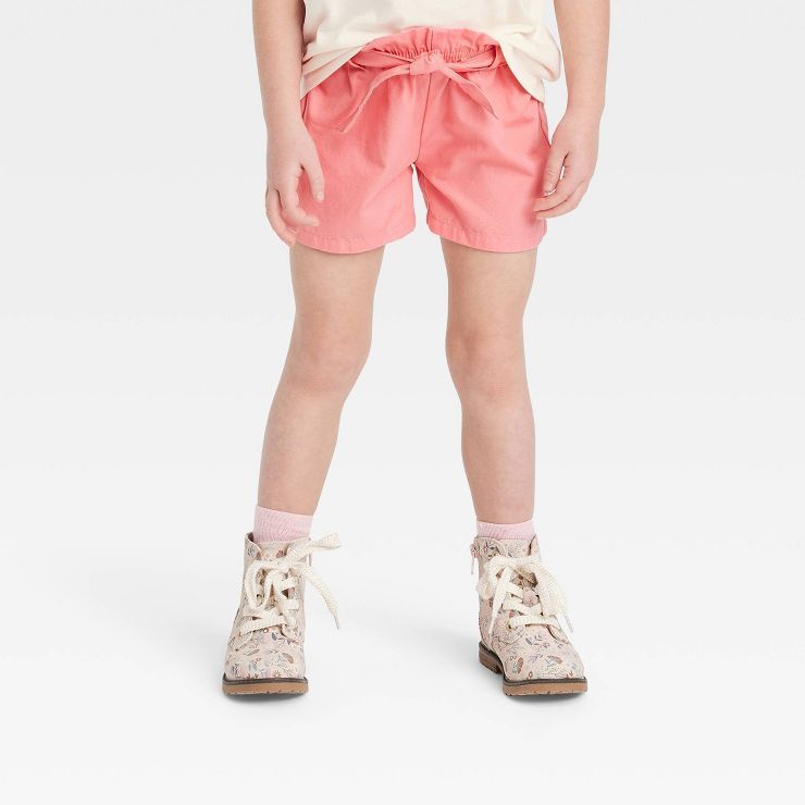 OshKosh B'gosh Toddler Girls' Paper Bag Pull-On Shorts - Coral Pink | Target