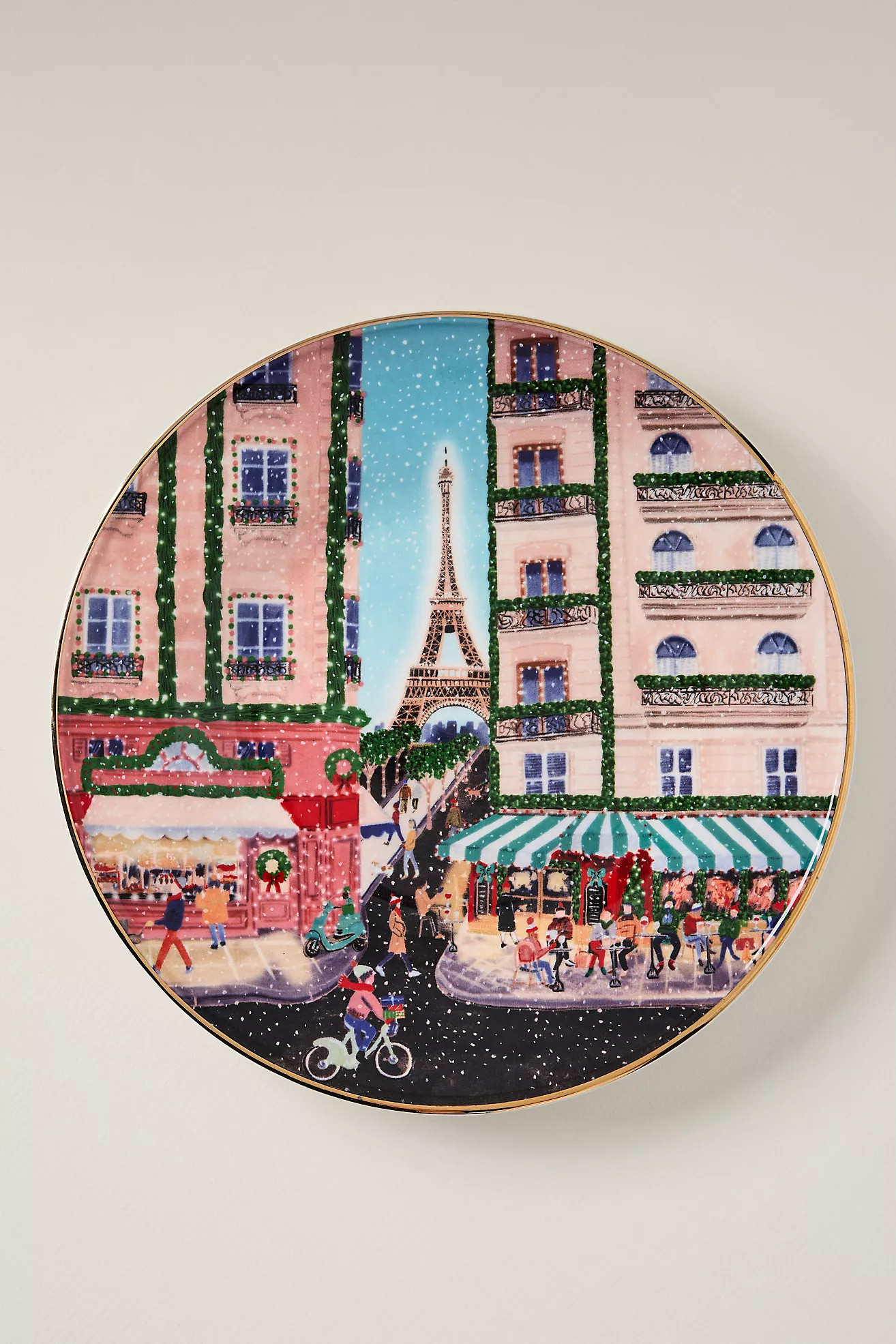 Holiday in the City Stoneware Dessert Plate | Anthropologie (US)