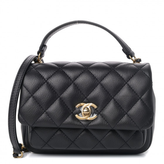 CHANEL

Calfskin Quilted Top Handle Flap Black | Fashionphile