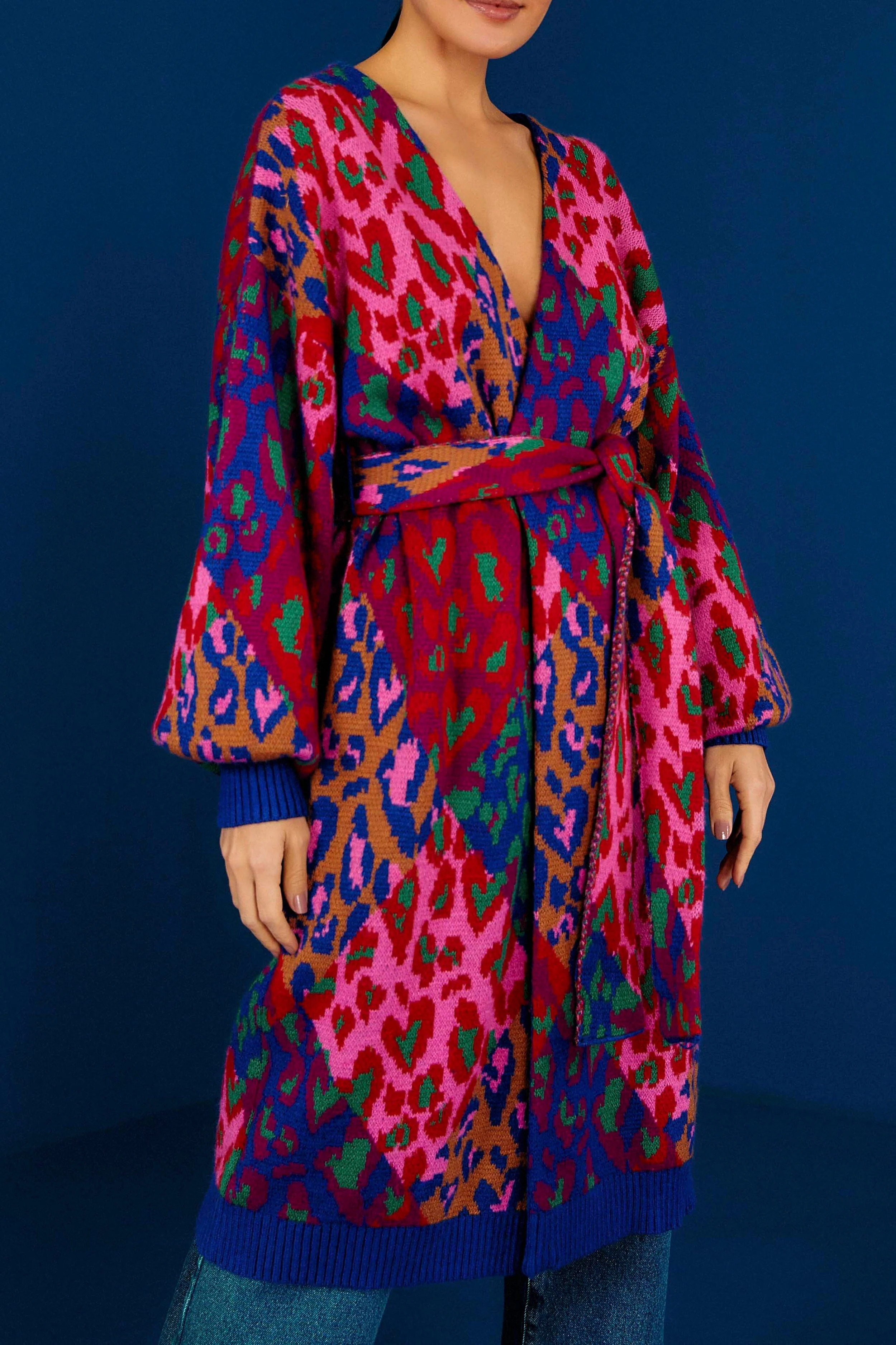 Mixed Leopard Pop Cardigan | FarmRio (US)