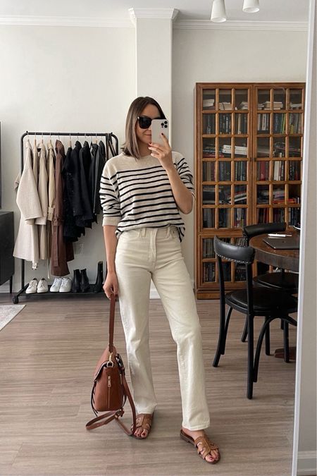 Neutral spring outfit 

Striped sweater - reformation (my fave!) xs
Jeans - old Madewell, linked to similar 
Sandals - Sam Edelman, tts 

#LTKstyletip #LTKSeasonal