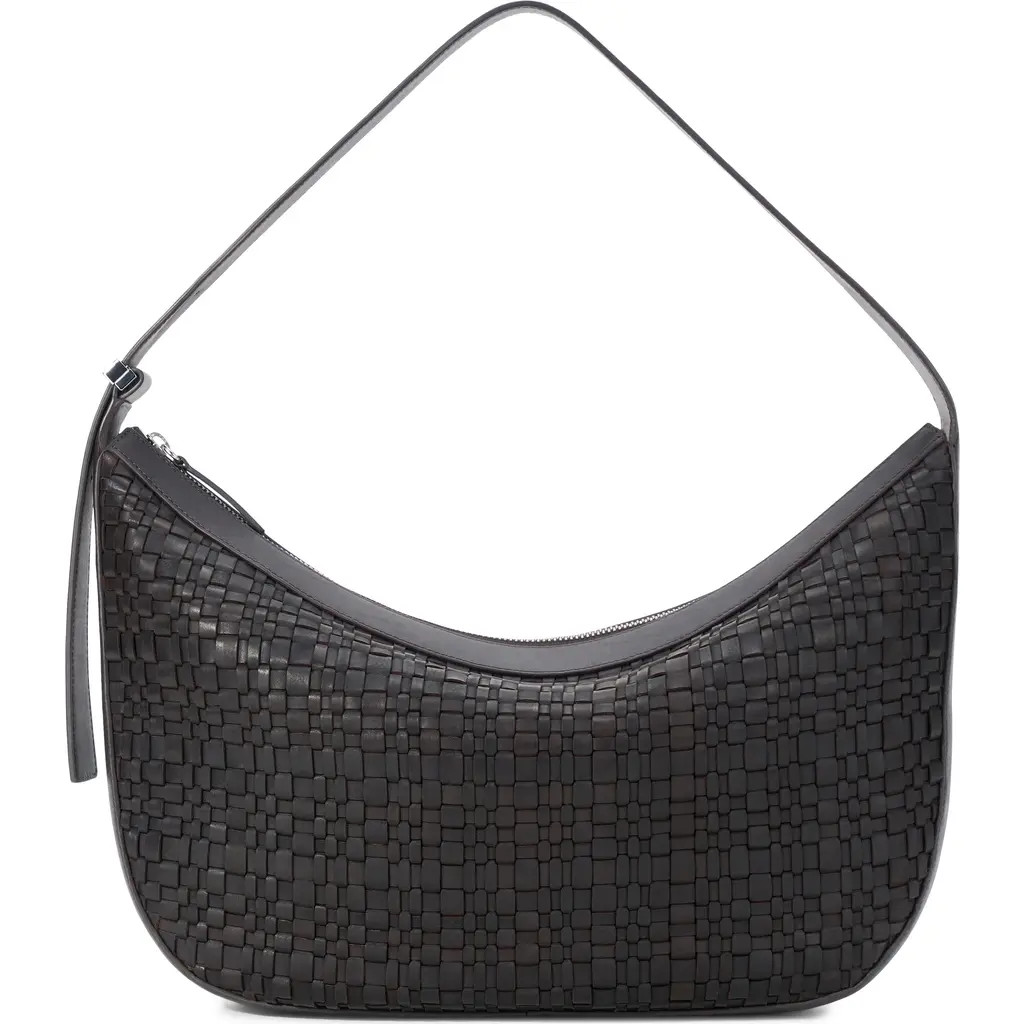 STAUD Large Demy Woven Leather Hobo Bag in Espresso Woven at Nordstrom | Nordstrom