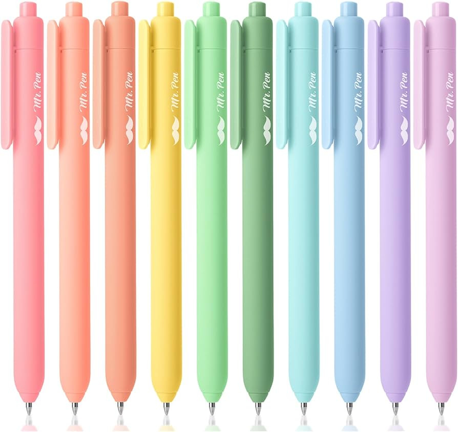 Mr. Pen- Retractable Gel Pens for Journaling, 10 Pack, Pastel Color Inks, Fast Dry, Colorful & So... | Amazon (US)