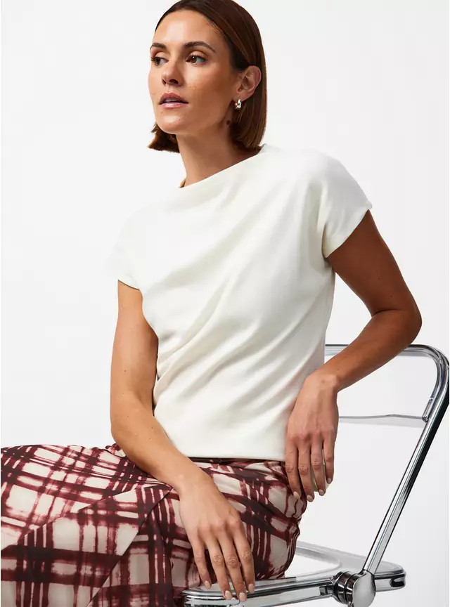 Buy Cream High Neck Jersey Top 20 | Tops | Tu | Tu Clothing