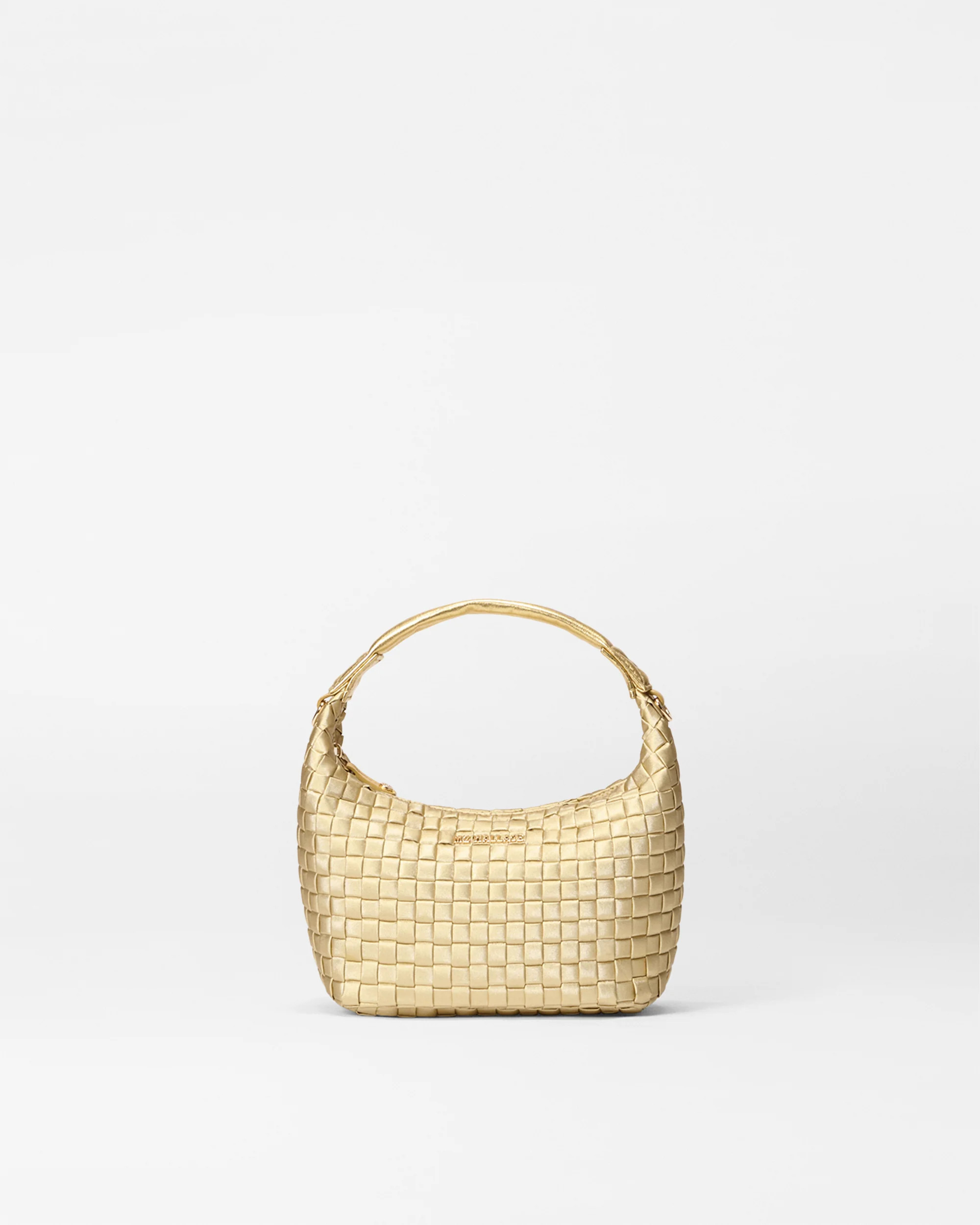 Light Gold Pearl Mini Woven Hobo | MZ Wallace