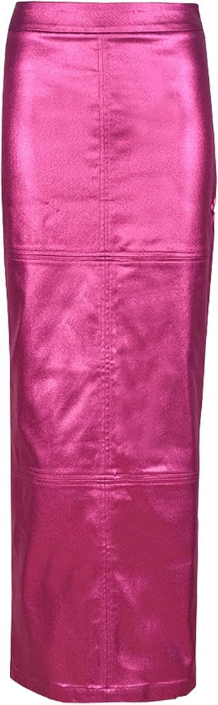 Long Skirts for Women Trendy High Waisted A Line Business Casual Leather Maxi Skirt with Slit Dre... | Amazon (US)
