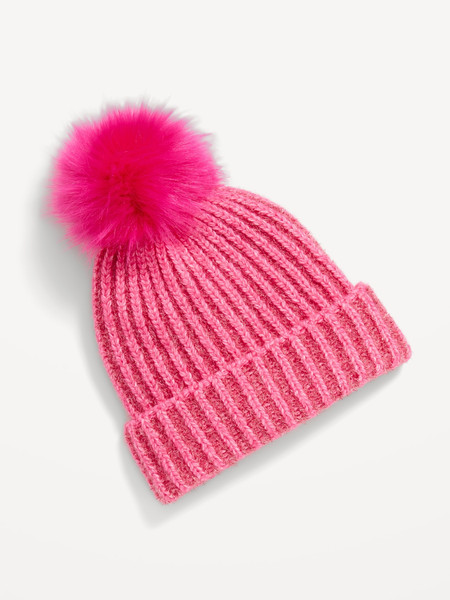 Shiny Pom-Pom Beanie for Girls | Old Navy (US)