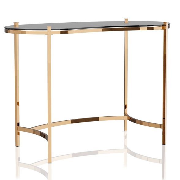 Burwick Writing Desk with Glass Top Gold - miBasics | Target