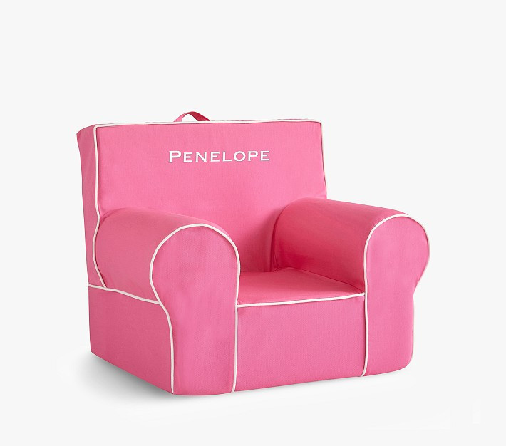 Kids Anywhere Chair®, Bright Pink with White Piping | Pottery Barn Kids