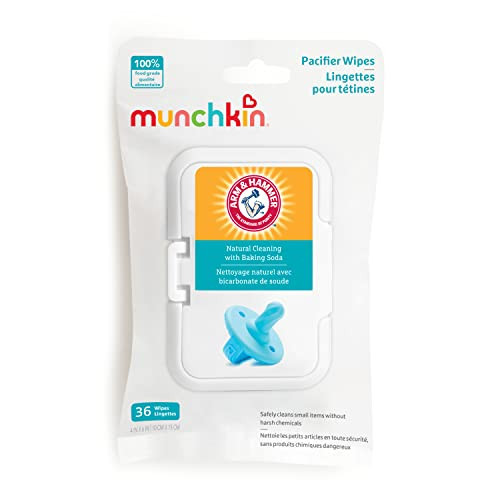 Munchkin Arm & Hammer Pacifier Wipes - Safely Cleans Breast Pump Parts and Feeding Essentials for Baby and Toddler, 1 Pack, 36 Wipes | Amazon (US)