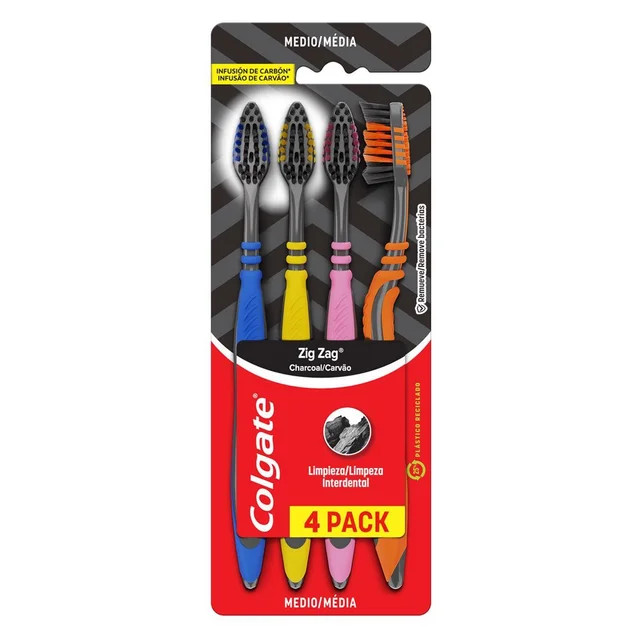Escova de Dente Colgate ZigZag Carvão 4 unidades | Drogasil (BR)