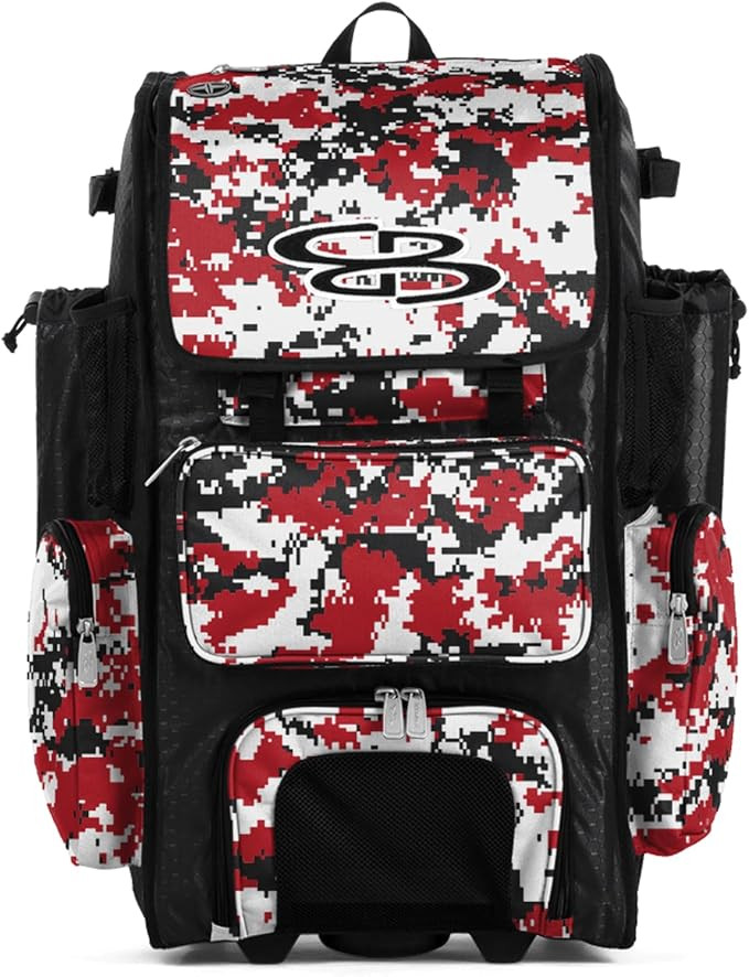 Boombah Rolling Superpack Baseball/Softball Gear Bag - 23-1/2" x 13-1/2" x 9-1/2" - Digital Camo ... | Amazon (US)