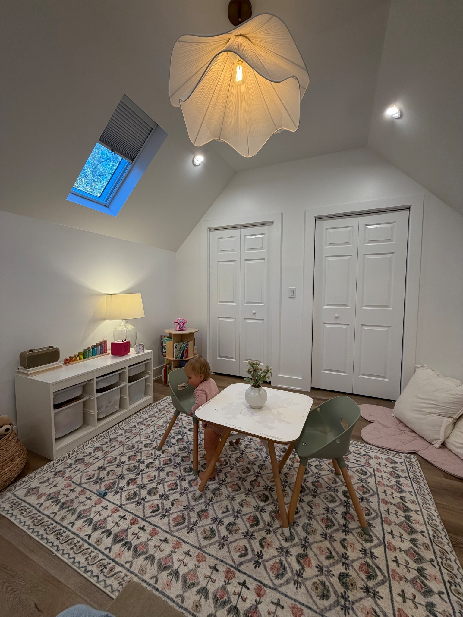 Playroom rug & light fixture!