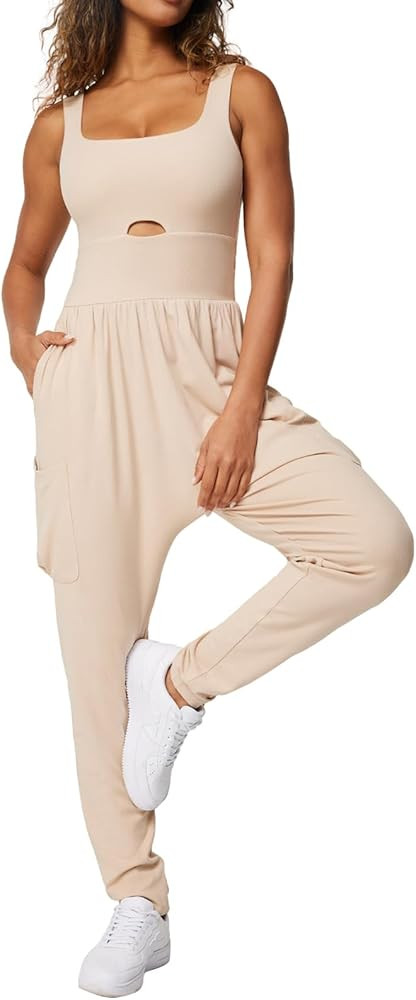 Casei Jumpsuits for Women Casual Summer Rompers Sleeveless Loose Strap Baggy Overalls Jumpers wit... | Amazon (US)