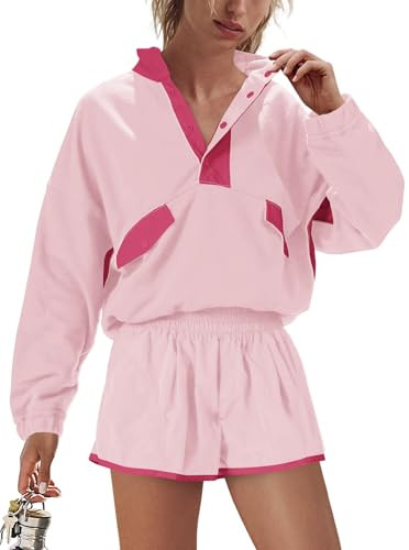 Nirovien Womens Workout Sets Athletic Activewear 2 Piece Sets Two Piece Outfits Pullover Sweatshi... | Amazon (US)