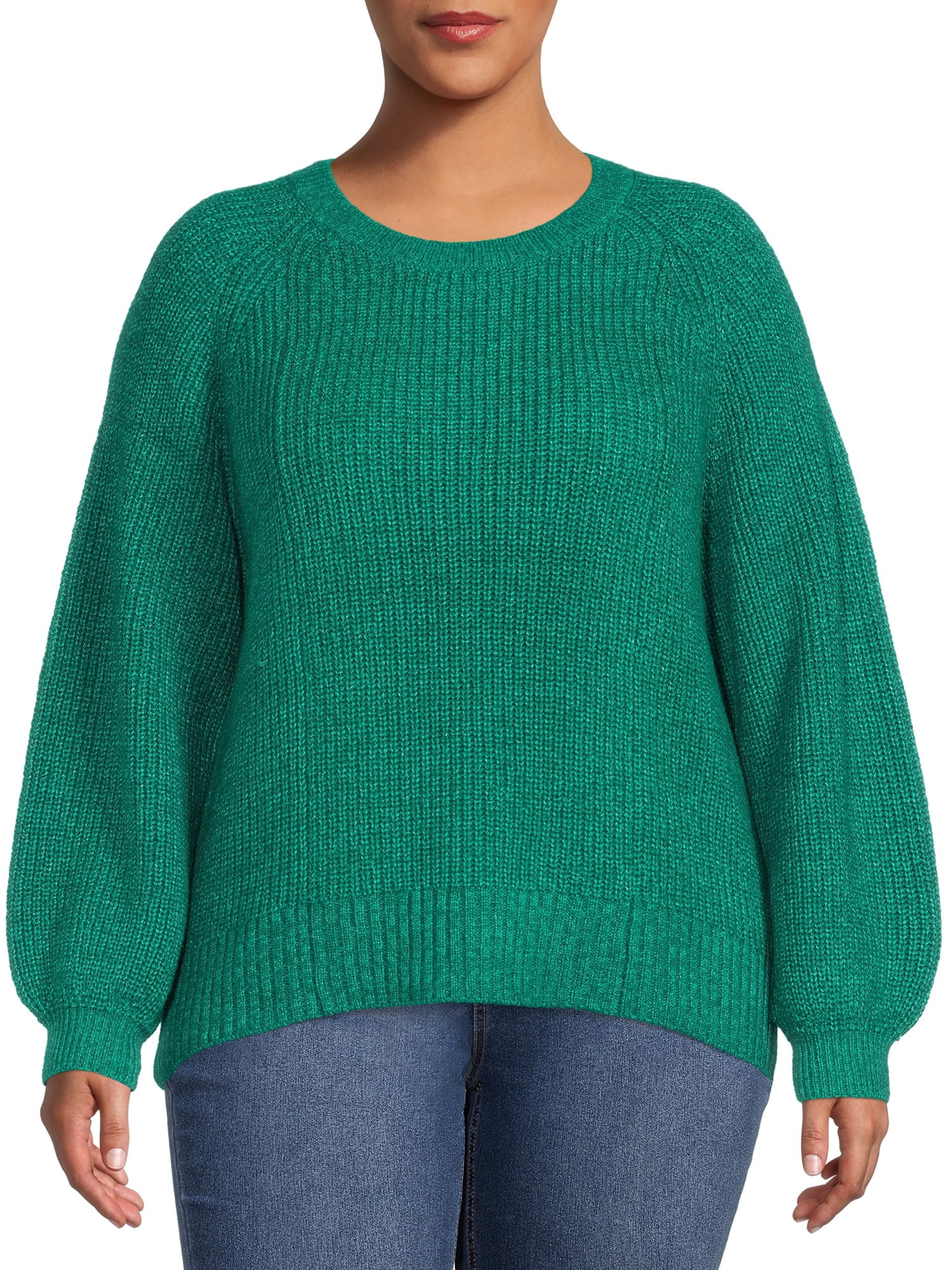 Terra & Sky Women's Plus Size Scoop Neck Sweater - Walmart.com | Walmart (US)