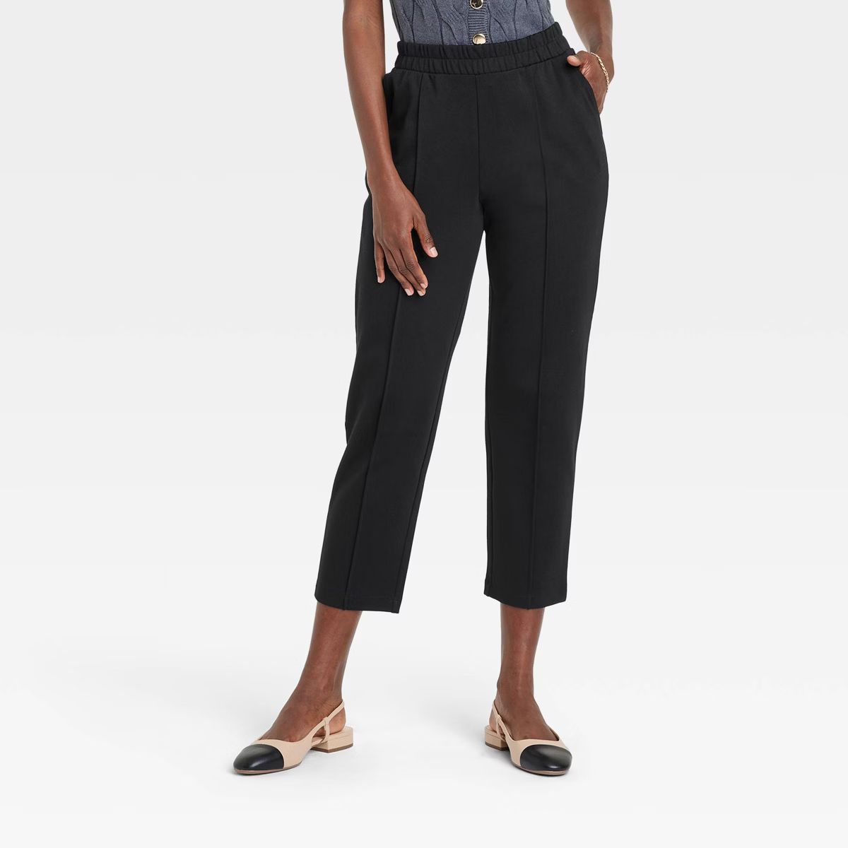 Women's High-Rise Tapered Ankle Knit Pull-On Pants - A New Day™ | Target