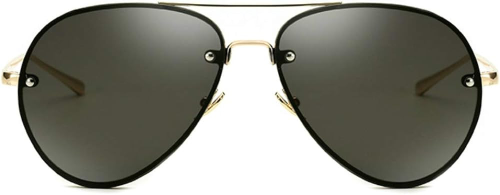 Oversized Aviator Sunglasses Vintage Retro Gold Metal Frame Colorful Lenses 62mm | Amazon (US)