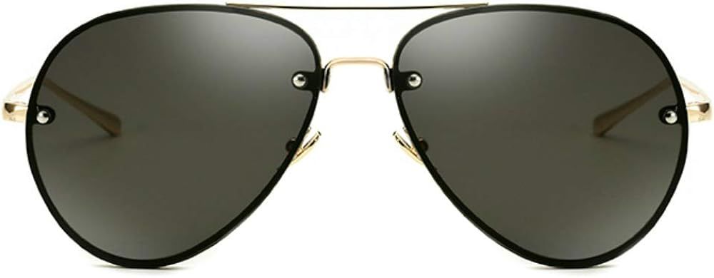 Oversized Aviator Sunglasses Vintage Retro Gold Metal Frame Colorful Lenses 62mm | Amazon (US)