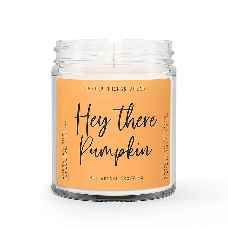 Hey There Pumpkin Candle - Pumpkin Harvest Spice Scent - Natural Scented Soy + Coconut Blend Wax ... | Amazon (US)