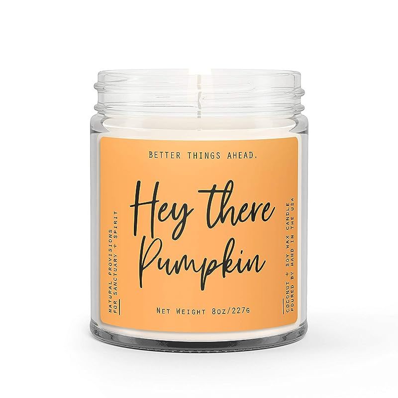 Hey There Pumpkin Candle - Pumpkin Harvest Spice Scent - Natural Scented Soy + Coconut Blend Wax ... | Amazon (US)