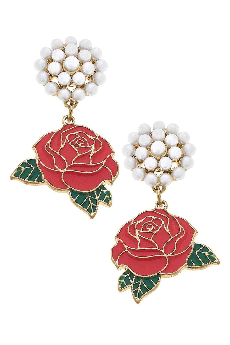 Midnight Rose Enamel Earrings | CANVAS