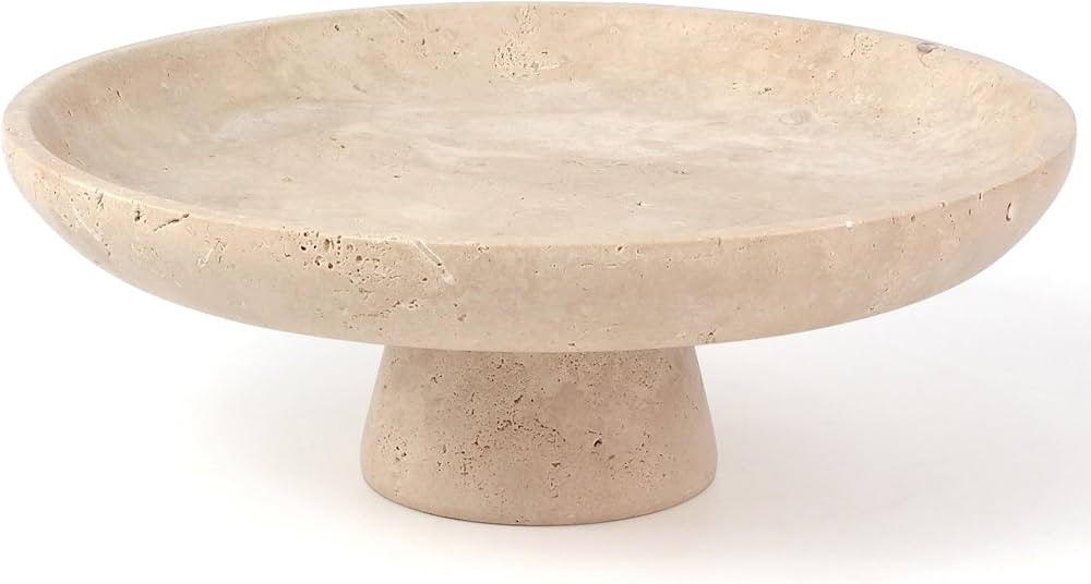 YMXYJM,Natural Travertine Fruit Bowl, Marble Pedestal Bowl, Beige | Amazon (CA)