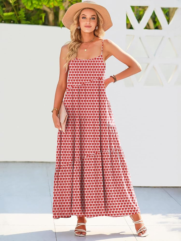 ANRABESS Women Summer Casual Loose Sleeveless Sundress Spaghetti Strap Flowy Boho Linen Beach Vac... | Amazon (US)