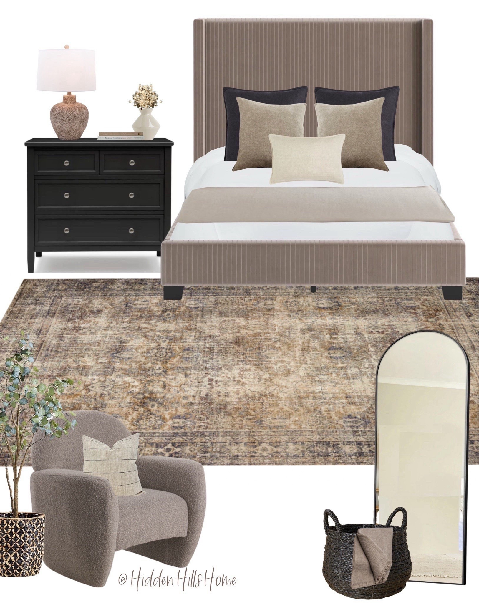 Bedroom decor, home decor, bedroom rug, nightstand, moody bedroom, bedroom decor ideas, accent chair #bedroom #homedecor


#LTKHome #LTKSaleAlert