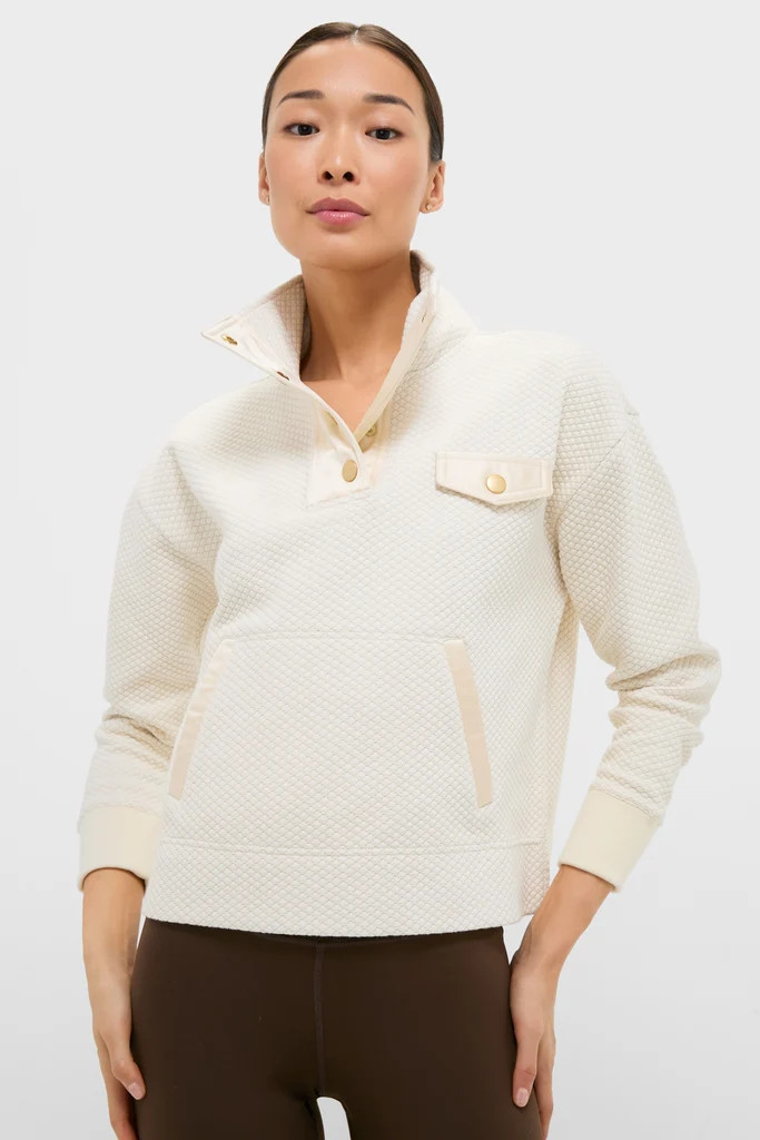 Cream Snap Neck Brooke Pullover | Tuckernuck (US)