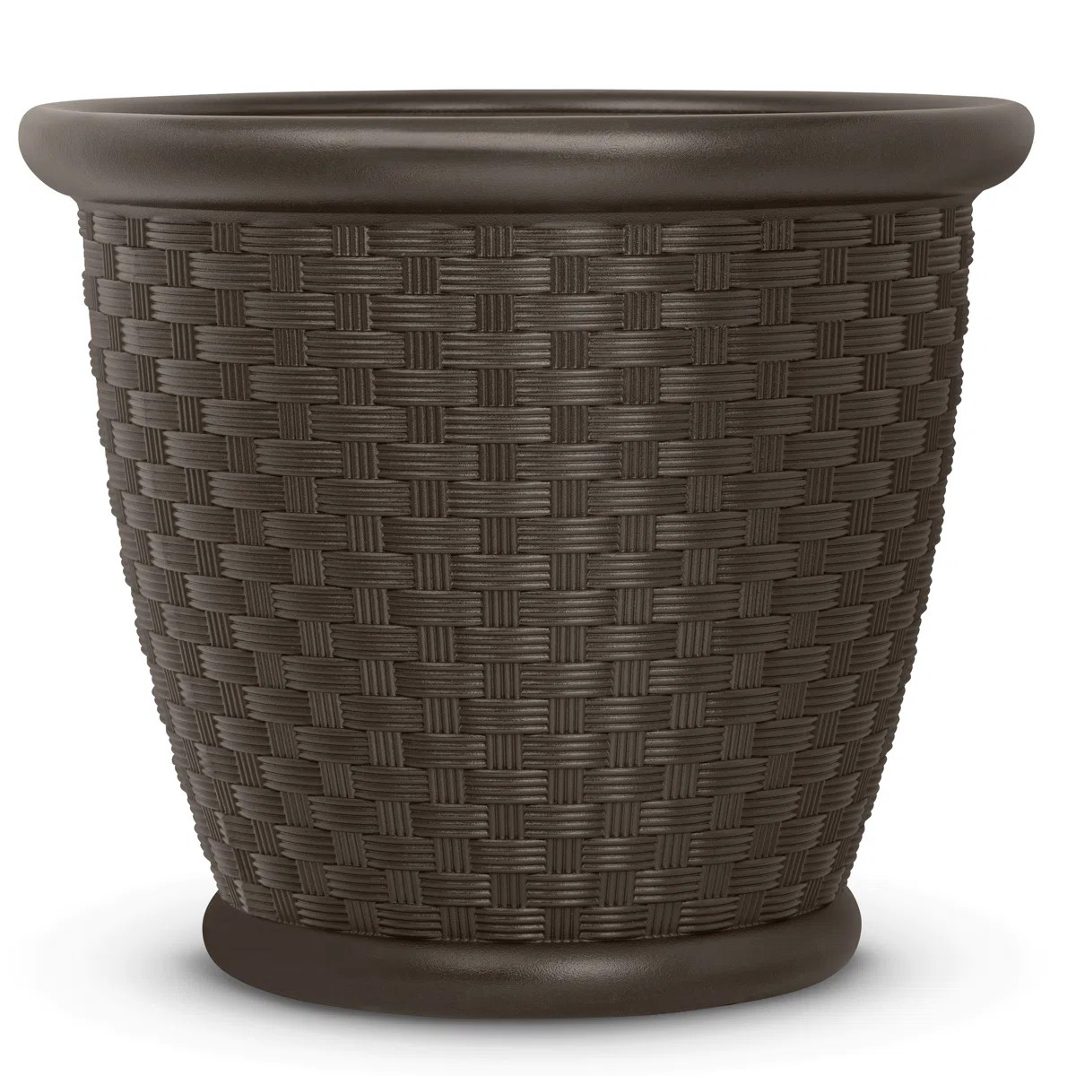 Suncast Indoor/Outdoor Lightweight Resin Wicker Design Flower Planters with Drillable Drain Hole ... | Wayfair North America