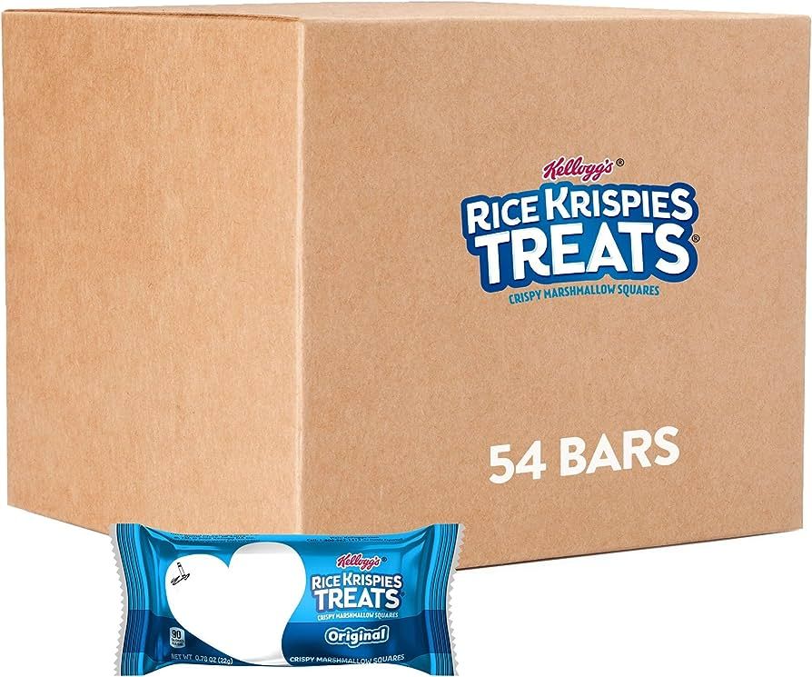 Rice Krispies Treats Crispy Marshmallow Squares, Kids Snacks, Snack Bars, Original (54 Bars) | Amazon (US)