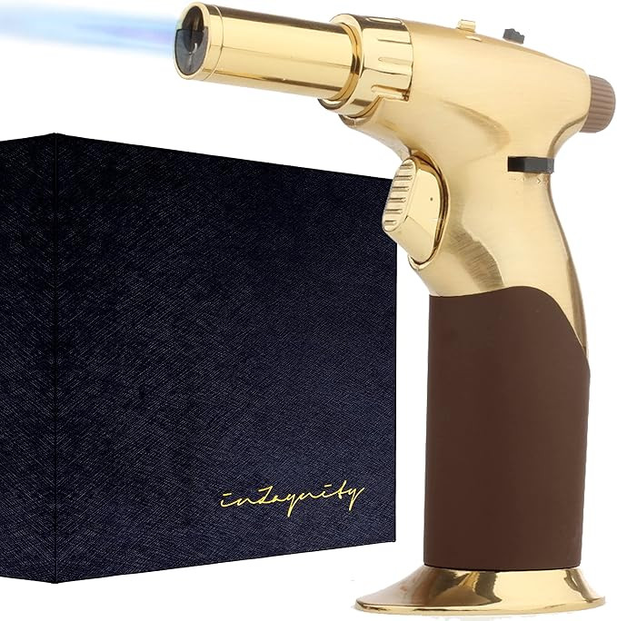 Dual Flame Butane Torch Gun - Refillable Luxury Hand Held Mini Blow Torch for Cooking, Creme Brul... | Amazon (US)