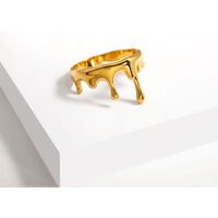 Dripping Small Ring - Gold, Silver, Statement Modern Ring, Streetwear Jewelry, Unique Jewelry For Everyday Wear | Etsy (US)