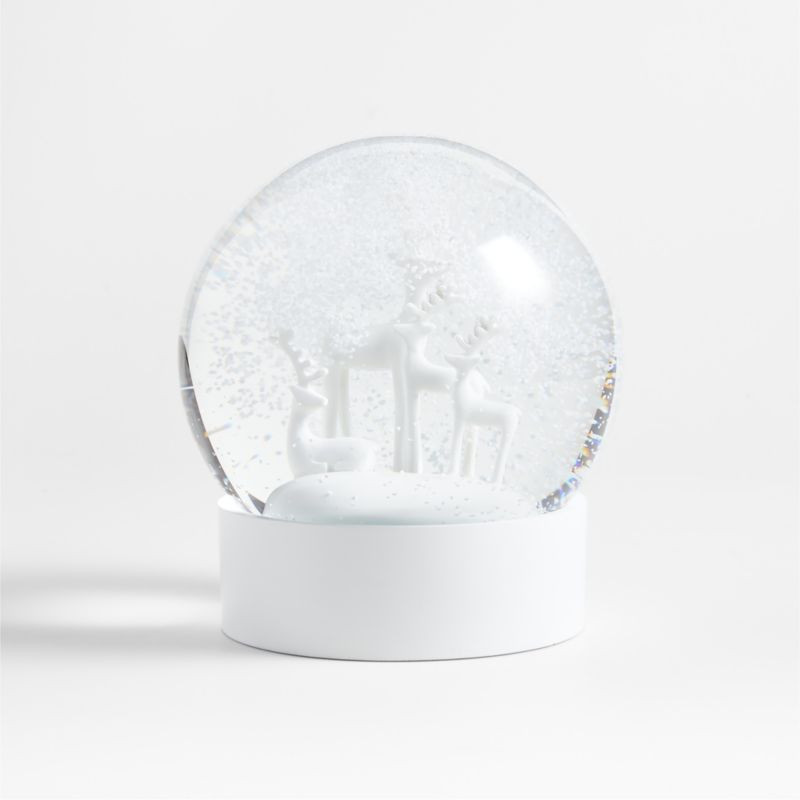 Large White Holiday Snow Globe Decorative Object + Reviews | Crate & Barrel | Crate & Barrel