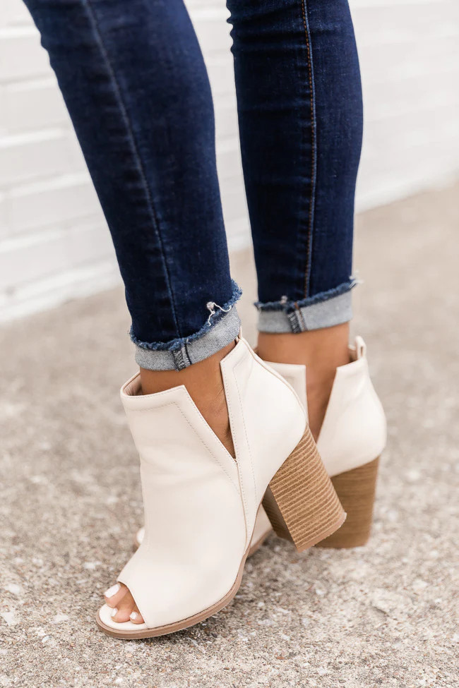 Beth Cream Booties DOORBUSTER | Pink Lily