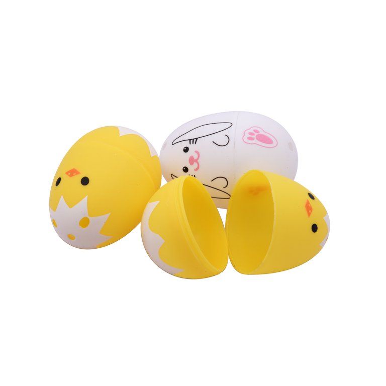 Way To Celebrate Easter 43 Mm Plastic Easter Eggs, With Bunnies And Yellow Chicks, 12 Count | Walmart (US)