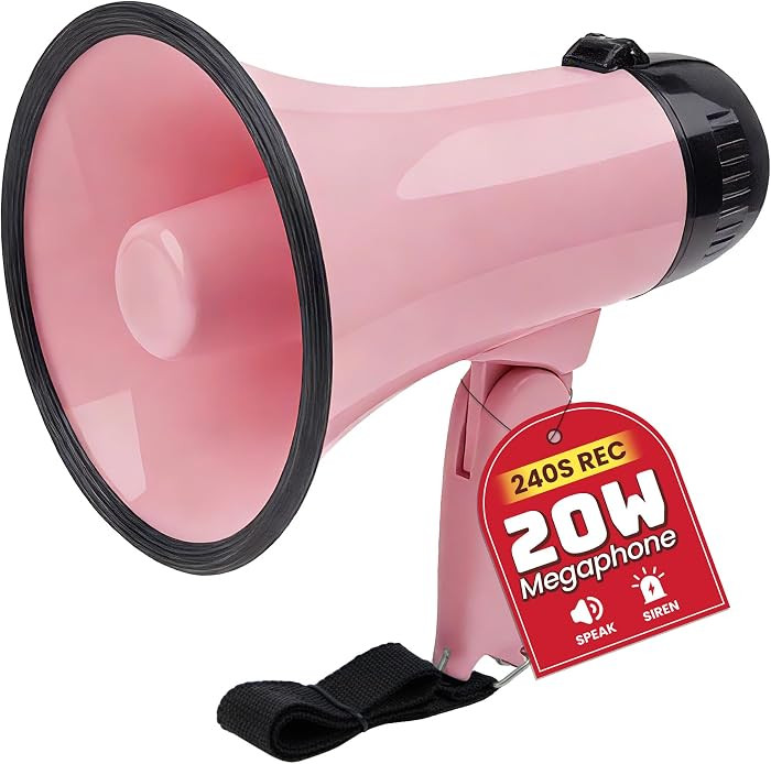 MyMealivos 20W Megaphone Bullhorn, Built in Siren & 240s Recording, 5.4"×8.6" Portable Megaphone... | Amazon (US)