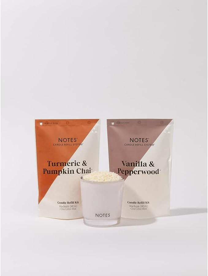 NOTES Sustainable Candle Kit | Non-Toxic Fragrance, Natural Wax Beads, Wick, Reusable Centering a... | Amazon (US)