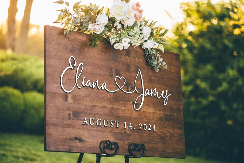 Wedding Welcome Sign - Personalized 3D Sign - Wedding Decor #WWS2201 | Etsy (Global)