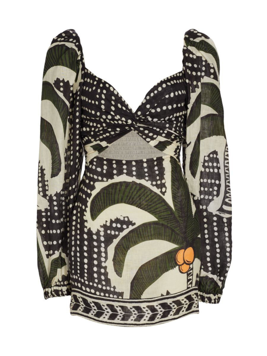 Atardecer Tropical Printed Linen Minidress | Saks Fifth Avenue