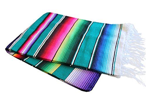 Del Mex Mexican Serape Blanket (X-large, Teal) | Amazon (US)