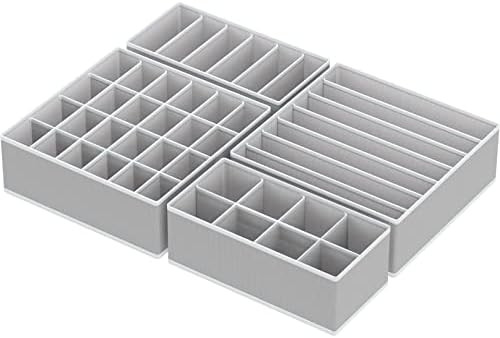 SimpleHouseware Closet Underwear Organizer Drawer Divider 4 Set, Gray | Amazon (US)