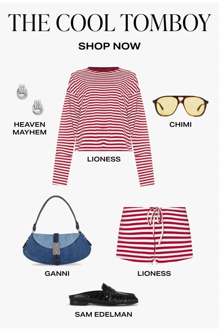 The cool tomboy aesthetic = effortless, sporty, and elevated. ❤️🤍 A matching striped set, classic loafers, a denim shoulder bag, statement silver jewelry, and retro-inspired sunglasses create an outfit that's equal parts laid-back and polished.

This Revolve edit features Lioness, GANNI, Heaven Mayhem, CHIMI, and Sam Edelman—perfect for coffee runs, travel days, weekend errands, or casual city style. Shop the full look in my LTK.

#LTKStyleTip #LTKSeasonal #LTKItBag #Revolve #TomboyStyle #CoolGirlStyle #CasualChic #EverydayStyle #StripedSet #MatchingSet #Lioness #GANNI #HeavenMayhem #CHIMI #SamEdelman #DenimBag #MinimalStyle #StreetStyle #WeekendOutfit #TravelStyle #CapsuleWardrobe #FashionInspo #EffortlessStyle #LuxuryCasual #NeutralWardrobe 

 #LTKootd #LTKvlog #LTKSaleAlert