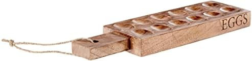 Mud Pie Wood Deviled Egg Tray, 8 1/4" x 14", Brown | Amazon (US)