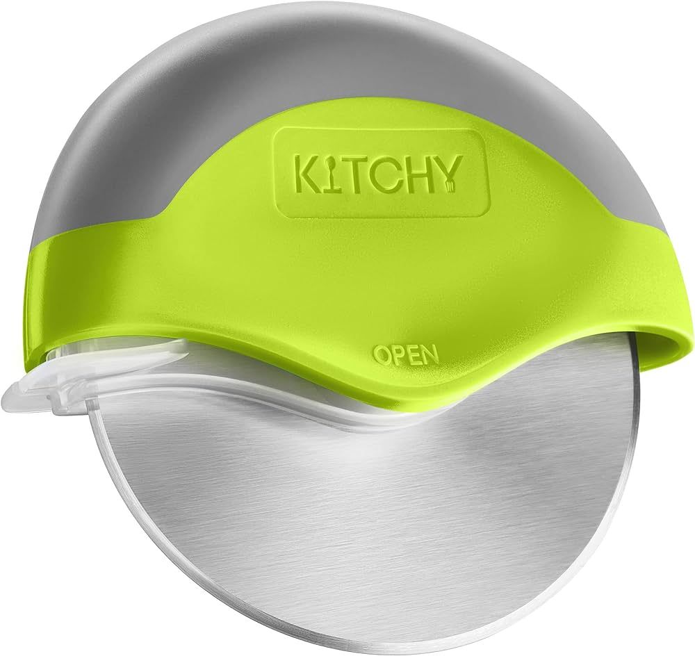 Pizza Cutter Wheel with Protective Blade Cover, Ergonomic Pizza Slicer (Green) | Amazon (US)