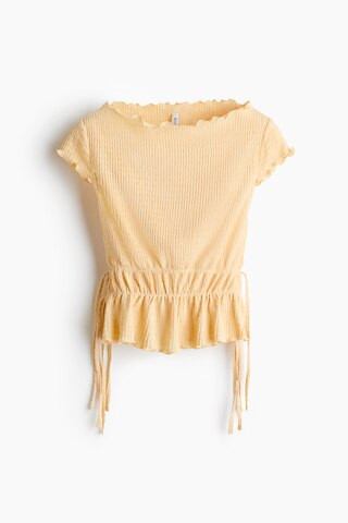 H & M - Smocked Top - Yellow | H&M (US + CA)