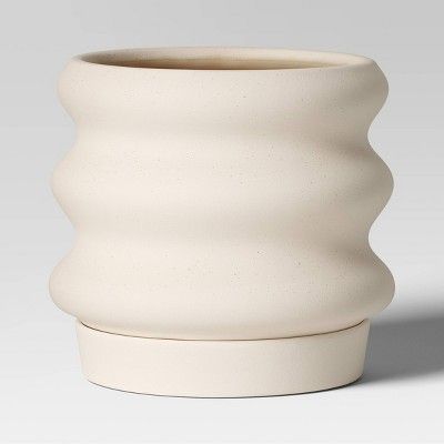 Large Ceramic Organic Modern Planter with Saucer - Threshold™ | Target